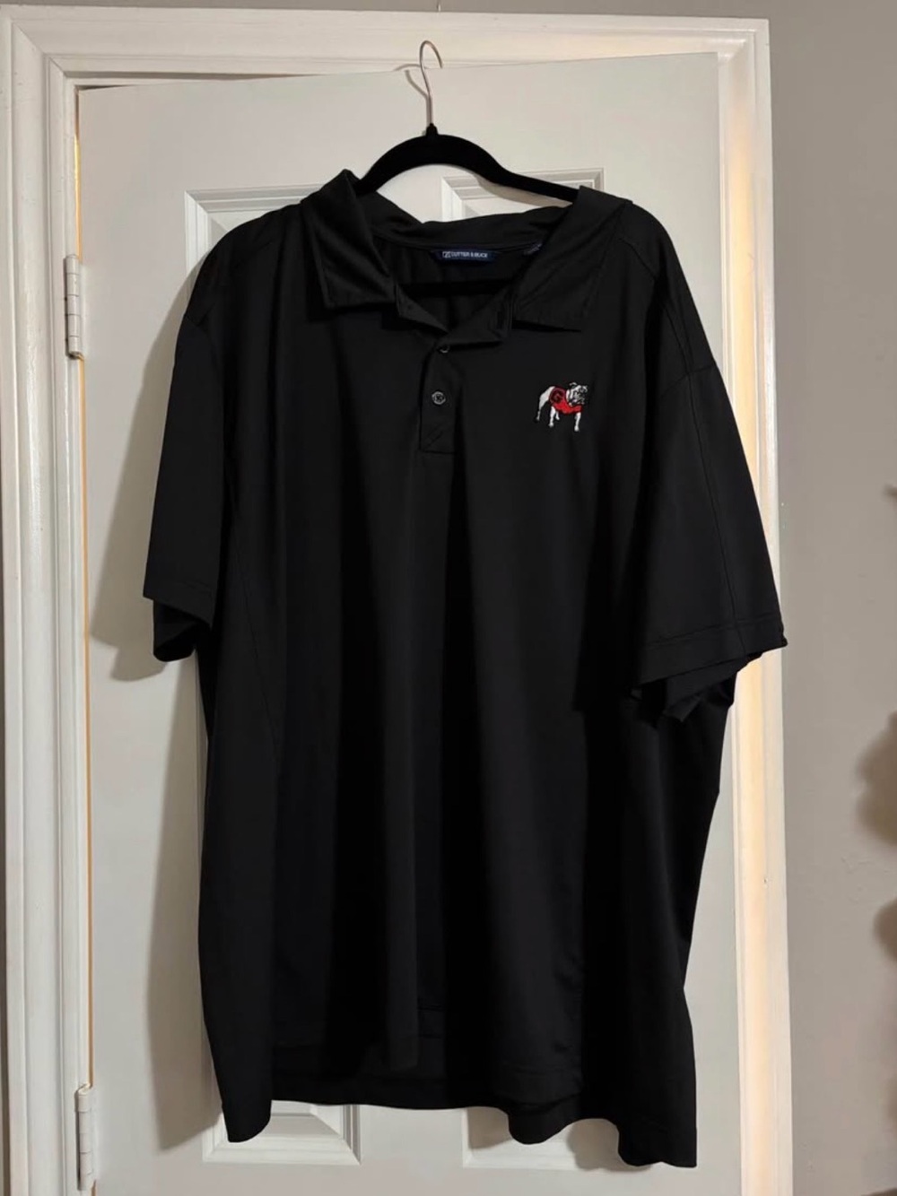 Cutter and Buck Embroidered Georgia Bulldog Black Polo